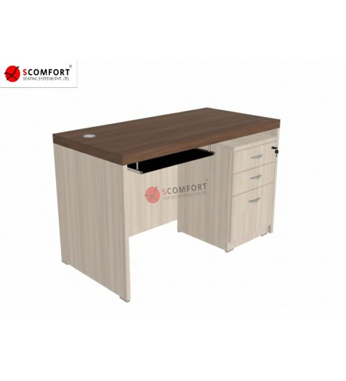 Scomfort SC-EX 5 Executive Office Desk with Pedestal and Keyboard Tray